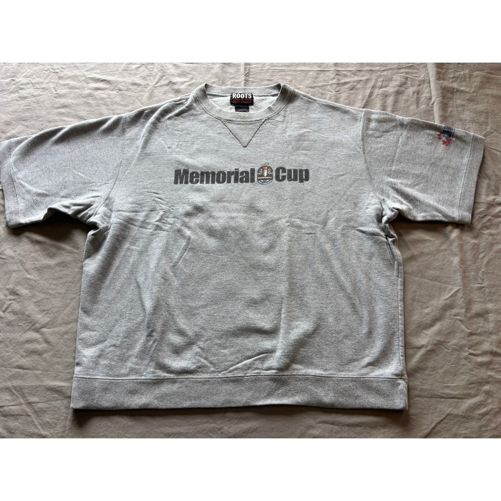 Roots Athletics Memorial Cup Champions Short Sleeve Sweatshirt Gray Mens L